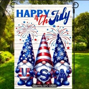 Any 2 For $12 - Patriotic Gnome Garden Flag